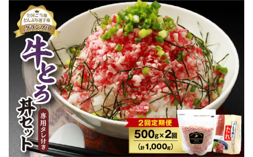 【2回定期便】人気の牛とろ丼セット 500g 専用タレ付き_S006-0163 1989032 - 北海道清水町