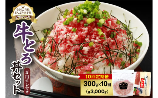 【10回定期便】人気の牛とろ丼セット 300g 専用タレ付き_S006-0148 1989065 - 北海道清水町