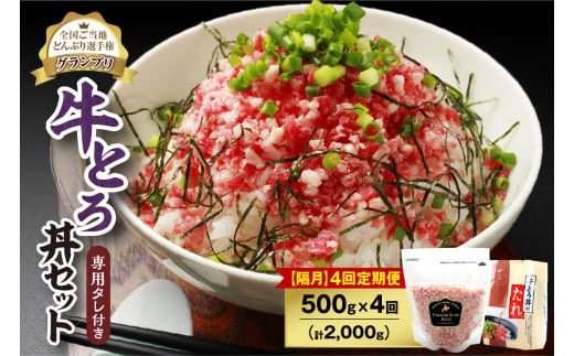 【隔月4回定期便】人気の牛とろ丼セット 500g 専用タレ付き_S006-0167 1989080 - 北海道清水町