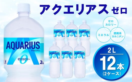 アクエリアス ゼロ PET 2L (2ケース) 計12本【コカコーラ アクエリ スポーツ飲料 夏バテ予防 水分補給 ダイエット 2リットル ペットボトル ペット スポーツ イベント】A1-C090035 1990791 - 佐賀県基山町