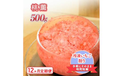 削りいちこ゛桃薫500g　12ヶ月定期便 冷凍 イチゴ 苺 果物 フルーツ 新潟 1987819 - 新潟県上越市