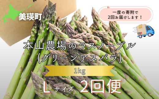 【2025年産！】北海道 美瑛町幻のアスパラ 本山農場のラスノーブル（グリーンアスパラ）Lサイズ 1kg ≪2回便≫ | グリーン アスパラガス アスパラ あすぱら あすぱらがす 採れたて 新鮮 旬 産地直送 野菜[024-51] 1987777 - 北海道美瑛町