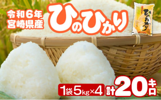 ＜令和6年産＞宮崎県産ひのひかり 20kg【江藤商店】【KU553-R6】