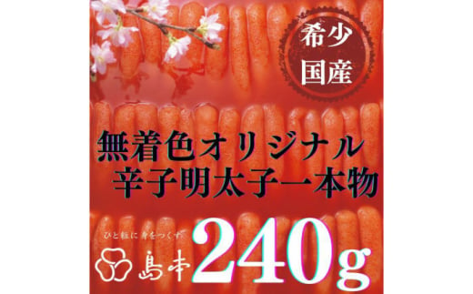 [博多辛子明太子の島本]希少国産卵・無着色オリジナル辛子明太子一本物240g ≪築上町≫[株式会社島本食品]めんたいこ たらこ 明太子 国内産 無着色 1本物 [ABCR020] 13000円