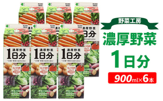 野菜工房 濃厚野菜1日 6分本 | 野菜 ドリンク ジュース 砂糖不使用 食塩不使用 朝食 野菜ジュース 飲みやすい 便利 手軽 おいしい 美味しい 茨城県 古河市 _DT13