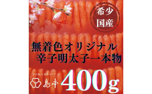 [博多辛子明太子の島本]希少国産卵・オリジナル辛子明太子一本物400g ≪築上町≫[株式会社島本食品]めんたいこ たらこ 明太子 国内産 無着色 1本物 [ABCR013] 19000円