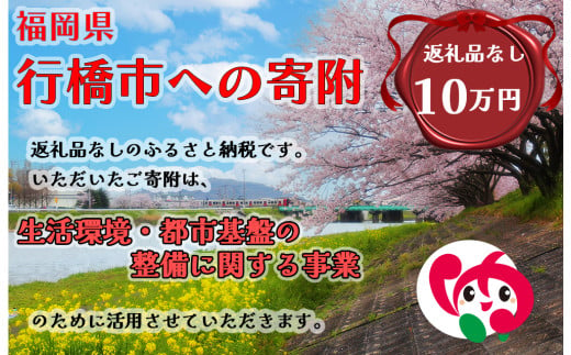 AJ-025_行橋市「生活環境・都市基盤等の整備に関する事業」への寄付【100,000円】（返礼品なし） 1991018 - 福岡県行橋市