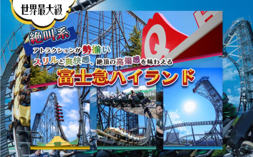 山梨県都留市のふるさと納税 富士急ハイランド フリーパスペアご招待券 富士急 チケット ペア 利用券 フリーパス 2名1組 招待券 優待券 トーマスランド 遊園地 絶叫 リサとガスパールタウン リサガス