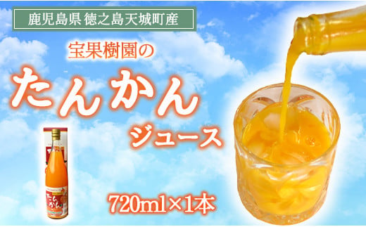 天城町産 果汁100％ 宝果樹園 タンカンジュース 720ml×1本 タンカン 果汁飲料