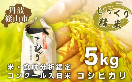 【予約】令和7年産　お米　コシヒカリ　丹波篠山産　じっくり精米5kg　白米 100％単一原料米 産地直送米 贈答 おいしい お米 精米 コシヒカリ ブランド おこめ 健康 ギフト 内祝い 贈り物 送料無料 おすすめ 人気 口コミ