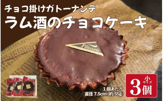 ラム酒 チョコ ケーキ 小 3個 ガトーナンテ ラム酒 チョコケーキ ラムレーズン 焼菓子 お菓子 おやつ デザート スイーツ 個包装 冷凍 贈答用 プレゼント ギフト 誕生日 記念日 送料無料 徳島県 阿波市 Shifuku 1995311 - 徳島県阿波市