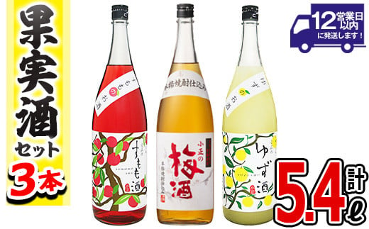 No.096 小正のリキュール1升瓶3本セット(1800ml×3本・すもも酒、ゆず酒、梅酒) 酒 梅酒 すもも酒 ゆず酒 果実酒 アルコール 飲み比べ セット 芋 麹 リキュール うめ ウメ 李 スモモ 柚子 ユズ 1升 瓶 焼酎 常温 常温保存【小正醸造】【096】【098】