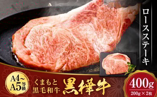 くまもと黒毛和牛 杉本本店 黒樺牛 A4~A5等級 ロースステーキ 200g×2 計400g 1156408 - 熊本県水俣市