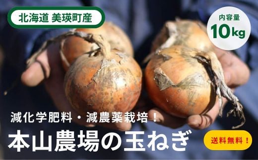 【令和7年産予約受付！】本山農場の玉ねぎ10kg 北海道 美瑛 たまねぎ 玉葱 野菜 送料無料 玉ネギ タマネギ オニオン 10kg スライス サラダ ハンバーグ 肉じゃが 味噌汁 焼き肉 バーベキュー BBQ スープ 国産 新鮮 [0105-01]　 682572 - 北海道美瑛町