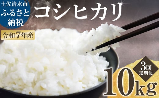 2025年8月より順次発送 令和7年産 新米 コシヒカリ 精米 10kg(5kg×2袋) 3ヶ月定期便 白米 お米 ご飯 ごはん おにぎり 米 こめ こしひかり 高知県産 定期便【J00190】 1998949 - 高知県土佐清水市