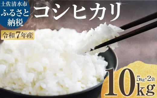 2025年8月より順次発送 令和7年産 新米 コシヒカリ 精米 10kg(5kg×2袋) 白米 お米 ご飯 ごはん おにぎり 米 こめ こしひかり 高知県産 美味しい おいしい【R01360】 1998939 - 高知県土佐清水市