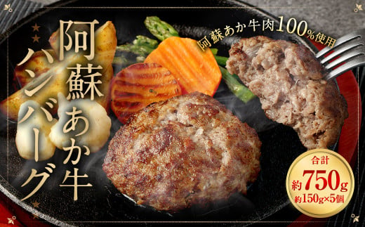 阿蘇あか牛ハンバーグ 150g×5個 牛肉 冷凍 ハンバーグ 1996437 - 熊本県相良村