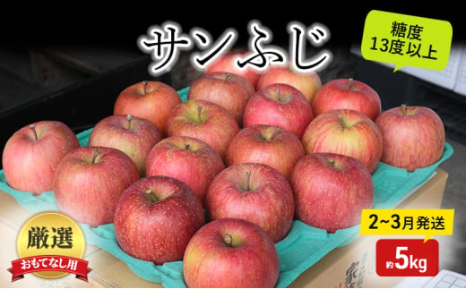 りんご 【2月～3月発送】 糖度13度以上 おもてなし用 サンふじ 約 5kg 【 弘前市産 青森りんご 】果物類 フルーツ 林檎 リンゴ 弘前市 青森県 おやつ デザート 2000235 - 青森県弘前市