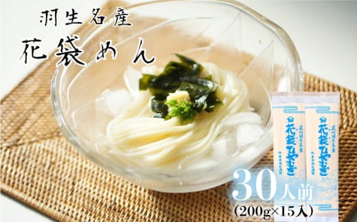 ひやむぎ 30人前 ( 200g × 15入 ) 常温 明治六年創業 武州羽生名産 花袋ひやむぎ 冷や麦 麺 そば 家庭用 大容量 中元 贈答 贈り物 ギフト お取り寄せ 羽生 名産