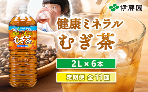 『定期便：全11回』健康ミネラルむぎ茶2L×6本