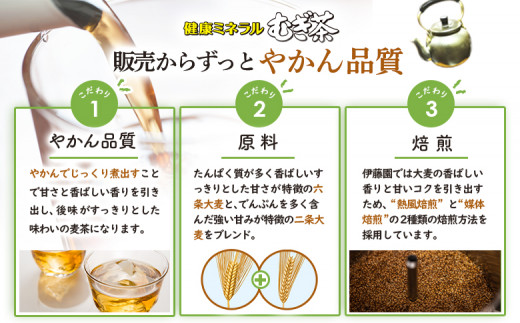『定期便：全4回』健康ミネラルむぎ茶2L×6本×2箱