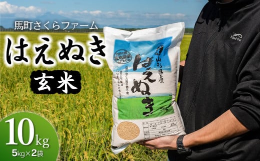 【令和7年産先行予約】 馬町さくらファームのはえぬき 玄米 10kg（5kg×2袋）　K-761 1308195 - 山形県鶴岡市