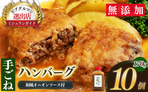  ひまわりの手ごねハンバーグ170g(ハンバーグ120g ソース50g)×10個 | 肉 ニク にく ハンバーグ はんばーぐ 奈良県 五條市 時短 惣菜 そうざい 加工品 セット 美味しい ビーフ お取り寄せ 冷凍 贈り物