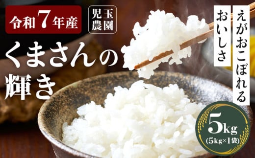 【令和7年産】『児玉農園』 くまさんの輝き 5kg 5kg×1袋《10月中旬-10月末頃出荷》 2005381 - 熊本県玉東町