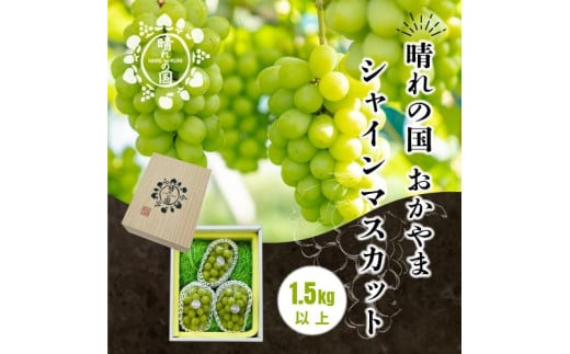 岡山県産 シャインマスカット 1.5kg以上（2～3房）＜2025年9月上旬～10月下旬発送＞ 2002993 - 岡山県岡山市