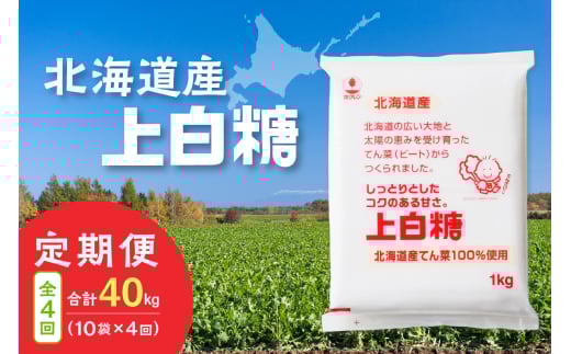 【隔月4回定期便】ホクレンの上白糖1kg×10袋_S012-0080 2003887 - 北海道清水町
