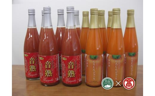 BF7＜日南トマト加工＞トマトジュースとにんじんジュースセット（大山ブランド会）