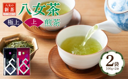 【2025年新茶】八女茶 極上煎茶と上煎茶  100g×２袋