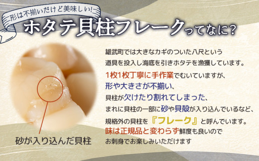 北海道雄武町産ほたて貝柱Bフレーク(冷凍)1kg