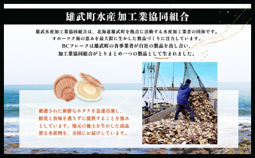 北海道雄武町産ほたて貝柱Bフレーク(冷凍)1kg
