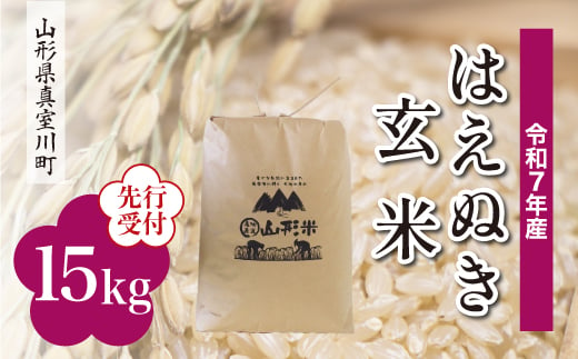 ＜令和7年産米先行受付＞ 真室川町産 はえぬき 【玄米】 15kg （15kg×1袋）＜配送時期指定可＞ 2005007 - 山形県真室川町