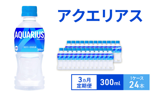 【3ヵ月定期便】アクエリアス 300ml 1ケース 24本 ペットボトル