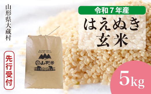 ＜令和7年産米先行受付＞ 大蔵村産 はえぬき 【玄米】 5kg （5kg×1袋）＜配送時期選べます＞ 2005469 - 山形県大蔵村