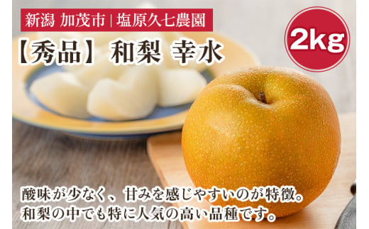 【2025年先行予約】新潟県産 和梨 幸水 2kg 【秀品】《8月中旬から順次出荷》 こうすい なし 果物 フルーツ デザート ジューシー シャキシャキ  加茂市 塩原久七農園 2005628 - 新潟県加茂市