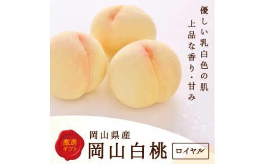 岡山県産　白桃 8玉(2kg以上) 等級:ロイヤル 化粧箱入り【1546676】