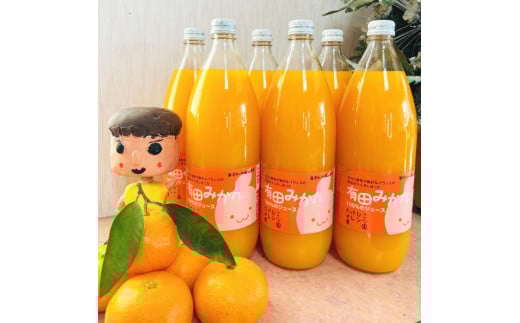 【数量限定】【大人気】有田みかん100％のジュース1,000ml×6本セット ※着日指定不可 / みかん 果物 フルーツジュース みかんジュース オレンジジュース 柑橘 和歌山【tkh005A】 1629233 - 和歌山県紀美野町
