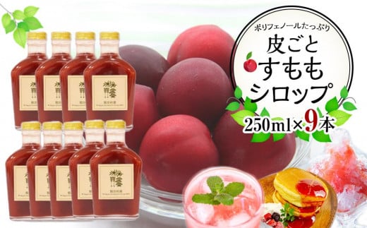 皮ごとすももシロップ 9本（250ml×9）【フルーツ シロップ すもも スモモ 香川県 さぬき市】 592907 - 香川県さぬき市