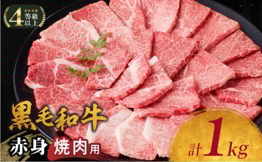 【令和7年8月発送】生産者応援≪肉質等級4等級以上≫黒毛和牛赤身焼肉(計1kg) 肉 牛 牛肉 国産_T030-093-08