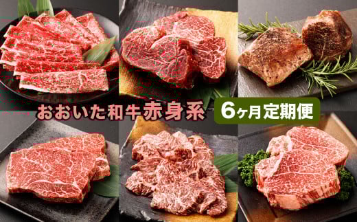 【6カ月定期便】毎月お届け！ おおいた和牛を贅沢に味わい尽くす半年間定期便/赤身系 計約2.18kg 1986653 - 大分県竹田市
