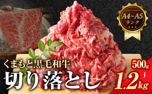 【A4～A5】くまもと 黒毛和牛 切り落とし 500g 1kg 1.2kg 《30日以内に出荷予定(土日祝除く)》熊本県 大津町 黒毛和牛 肉 お肉 和牛 牛 牛肉 A5 A4 小分け MEAT PLUS