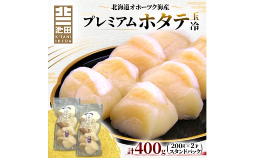 北海道オホーツク海産プレミアムホタテ玉冷　400g(200g×2P)＜スタンドパック＞【1599917】