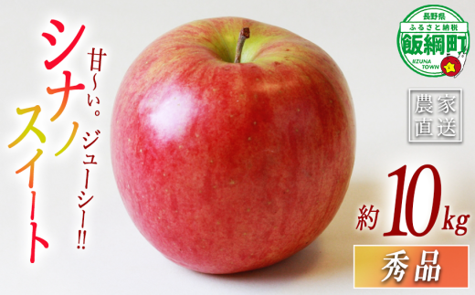 りんご シナノスイート 秀 10kg エバラ農園 減農薬栽培 2025年10月中旬頃から2025年11月下旬頃まで順次発送予定 令和7年度収穫分 信州 果物 フルーツ リンゴ 林檎 長野 26500円 予約 農家直送 長野県 飯綱町 [1946] 2024801 - 長野県飯綱町