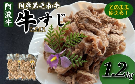 牛すじ ボイル 1.2kg（300g×4P） 冷凍 国産 黒毛和牛 阿波牛 和牛 牛肉 牛すじ煮込み カレー おでん 下処理済 2012010 - 徳島県小松島市