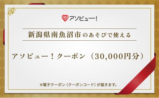 【南魚沼市】アソビュー！ふるさと納税クーポン（30,000円分）