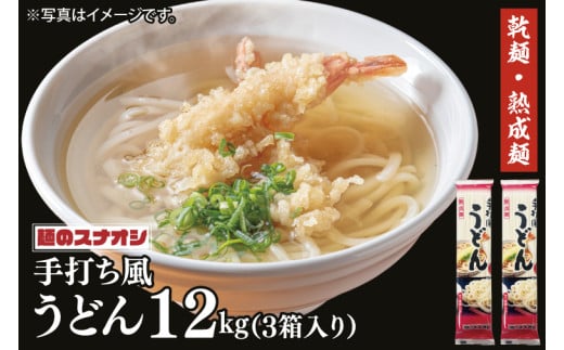 【麺のスナオシ】リピーター続出！手打風うどん３箱　計12kg（200ｇ×60袋）（乾麺）【饂飩 麺 長期保存 保存食 防災 人気 大容量 水戸市 茨城県】（BY-8）