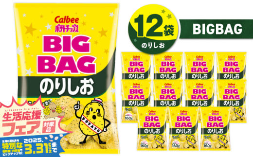 【 期間限定 特別価格 】 カルビー ポテトチップス BIGBAG【のりしお】12袋　K194-002_08 2012767 - 鹿児島県鹿児島市